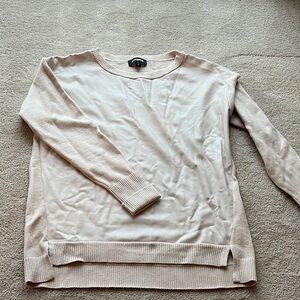 Express faux leather Light Beige Crew Neck Sweater